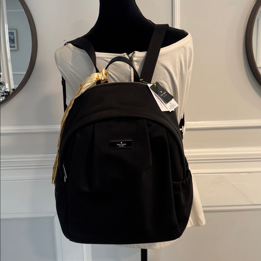 Kate Spade Carter Large Nylon Black Backpack NWT - Picture 8 of 17